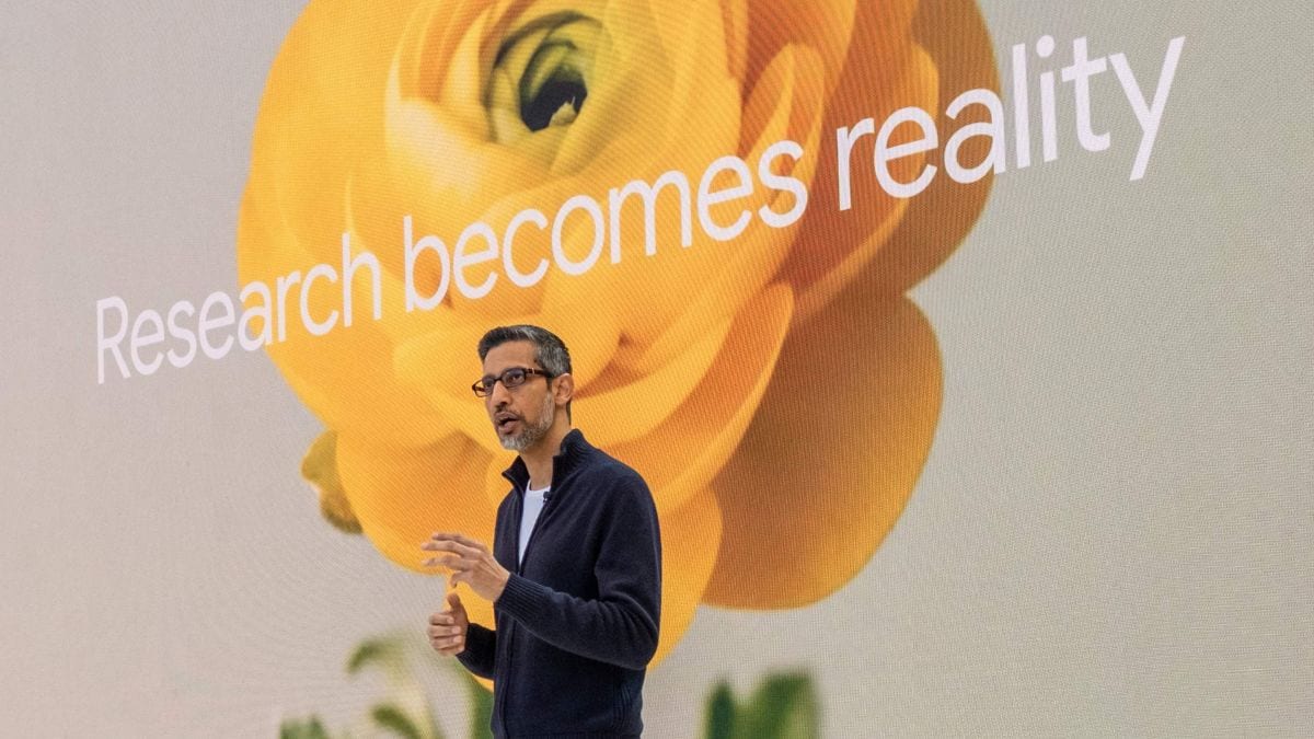 CEO Sundar Pichai at Google I/O 2025 | AFP