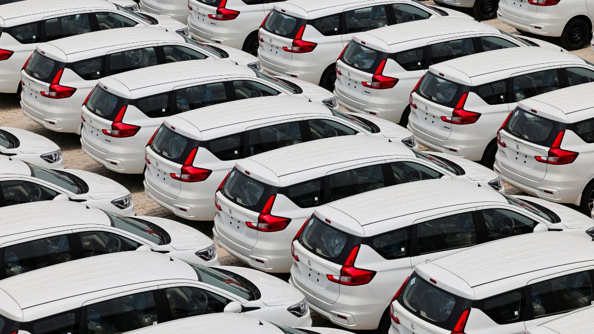 [File] Maruti Suzuki Ertiga cars are parked at the Manesar, plant in Haryana, India on June 17 2025 | REUTERS