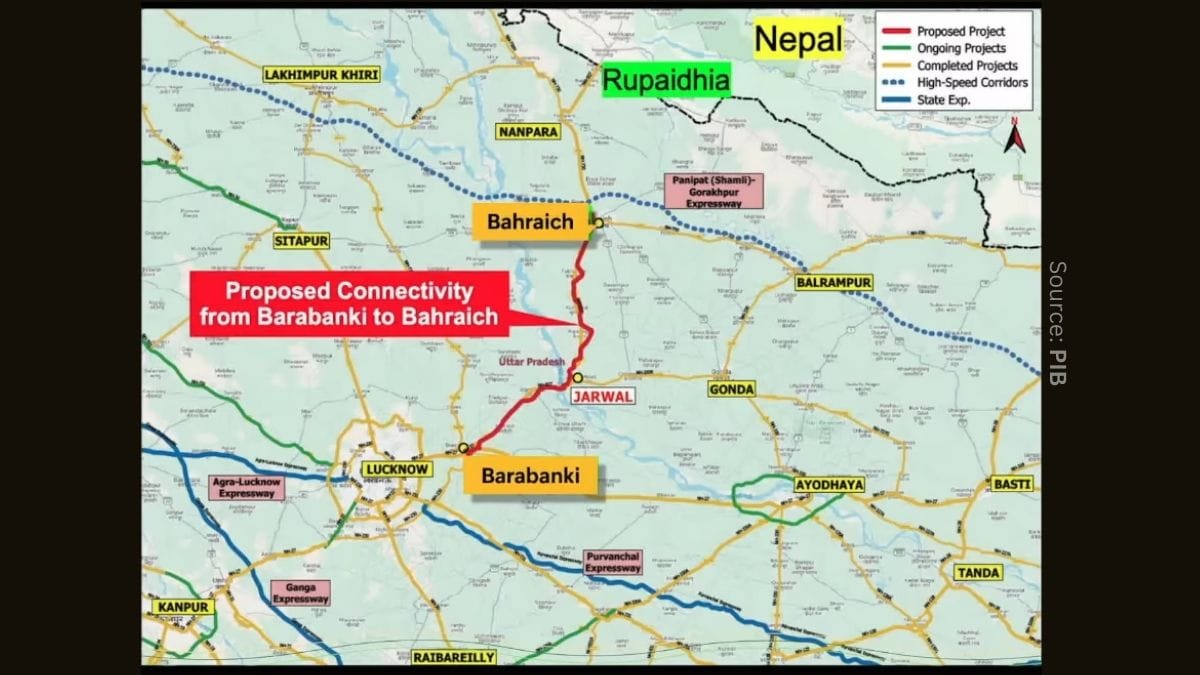 Proposed 4-lane access-controlled National Highway-927 from Barabanki to Bahraich |  PIB