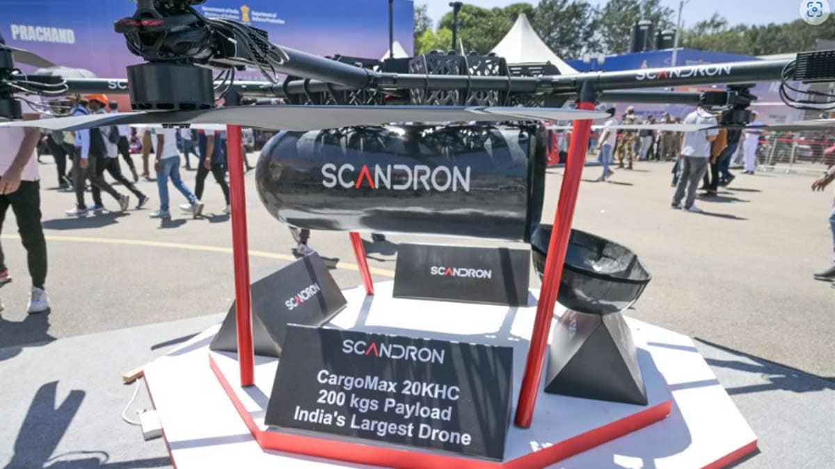 Scandron's CargoMax 20KHC drone on display at the Aero India in Bengaluru | Bhanu Prakash Chandra