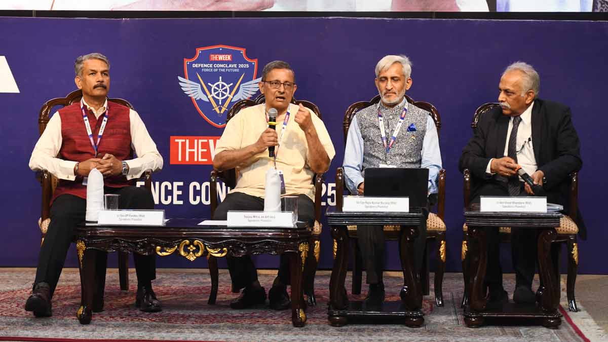 The first panel discussion of THE WEEK Defence Conclave 2025 in New Delhi, titled ‘Momentous Changes: Defence Reforms’ | Sanjay Ahlawat