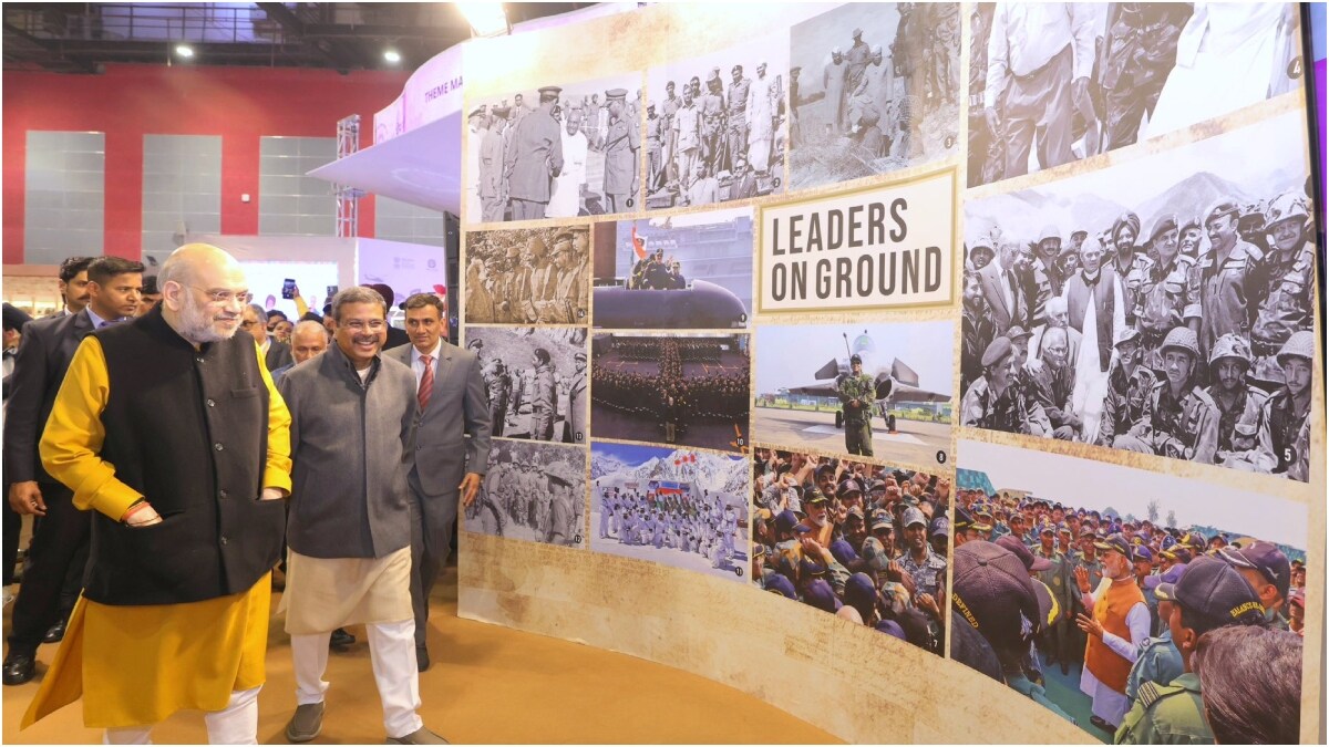 Union ministers Amit Shah and Dharmendra Pradhan visited the 'Operation Sindoor’ Pavilion at the World Book Fair | X