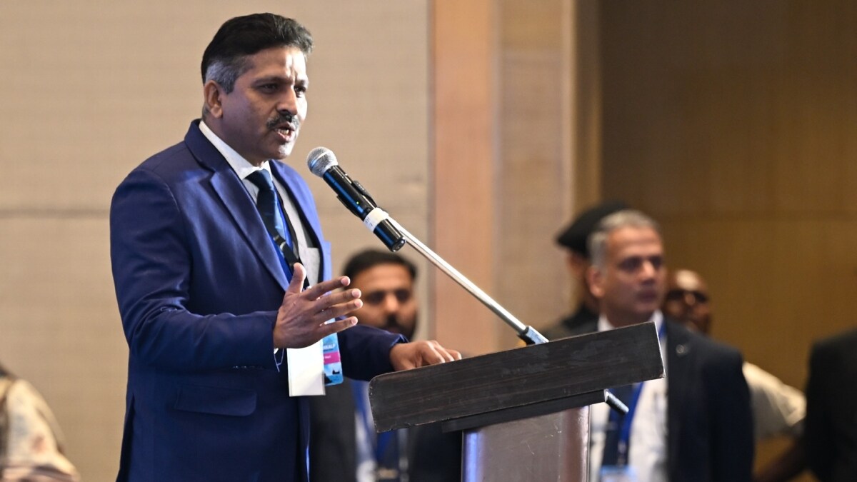 Commodore P. R. Hari speaks at THE WEEK-GRSE Sagar Sankalp national maritime defence dialogue in Kolkata | Salil Bera


