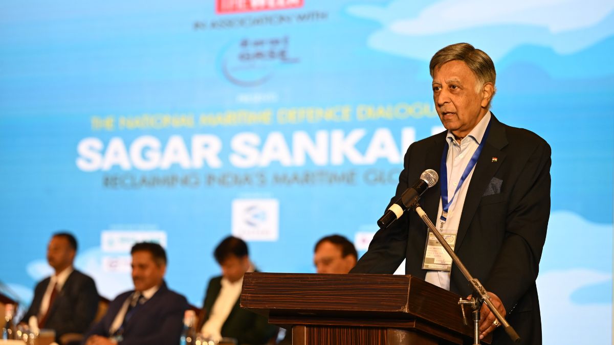 Baba Kalyani, Chairman and Managing Director of Bharat Forgem speaks at THE WEEK-GRSE Sagar Sankalp national maritime defence dialogue in Kolkata | Salil Bera