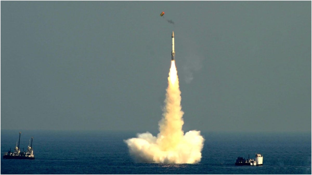 Image of a Submarine Launched Ballistic Missile (SLBM) used for representation | X