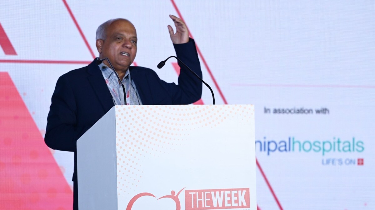 Biotechnology expert and founder-chairman of MedGenome Sam Santhosh at THE WEEK Health Summit 2024 | Salil Bera