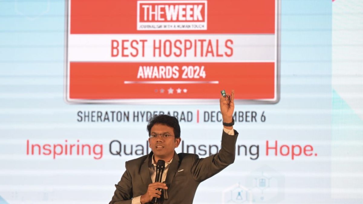 Centella AI Therapeutics CEO Dr Riyaz Syed speaks at THE WEEK Best Hospitals Awards 2024 | Bhanu Prakash Chandra