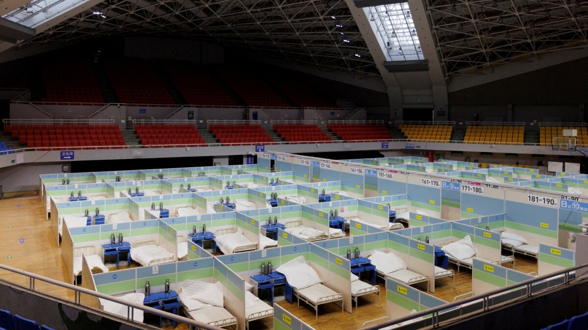  Beds are seen in a fever clinic that was set up in a sports area as coronavirus outbreaks continue in Beijing | Reuters
