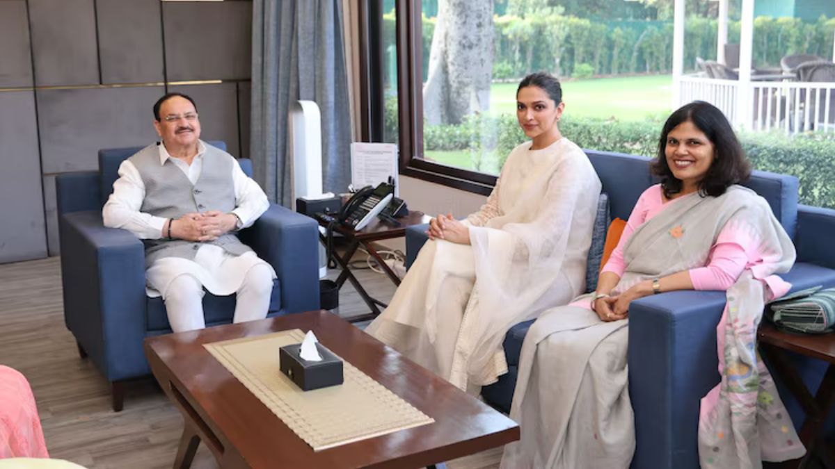 Deepika shared an image in which she was seen having a conversation with minister Nadda and Punya Salila Srivastava | Instagram