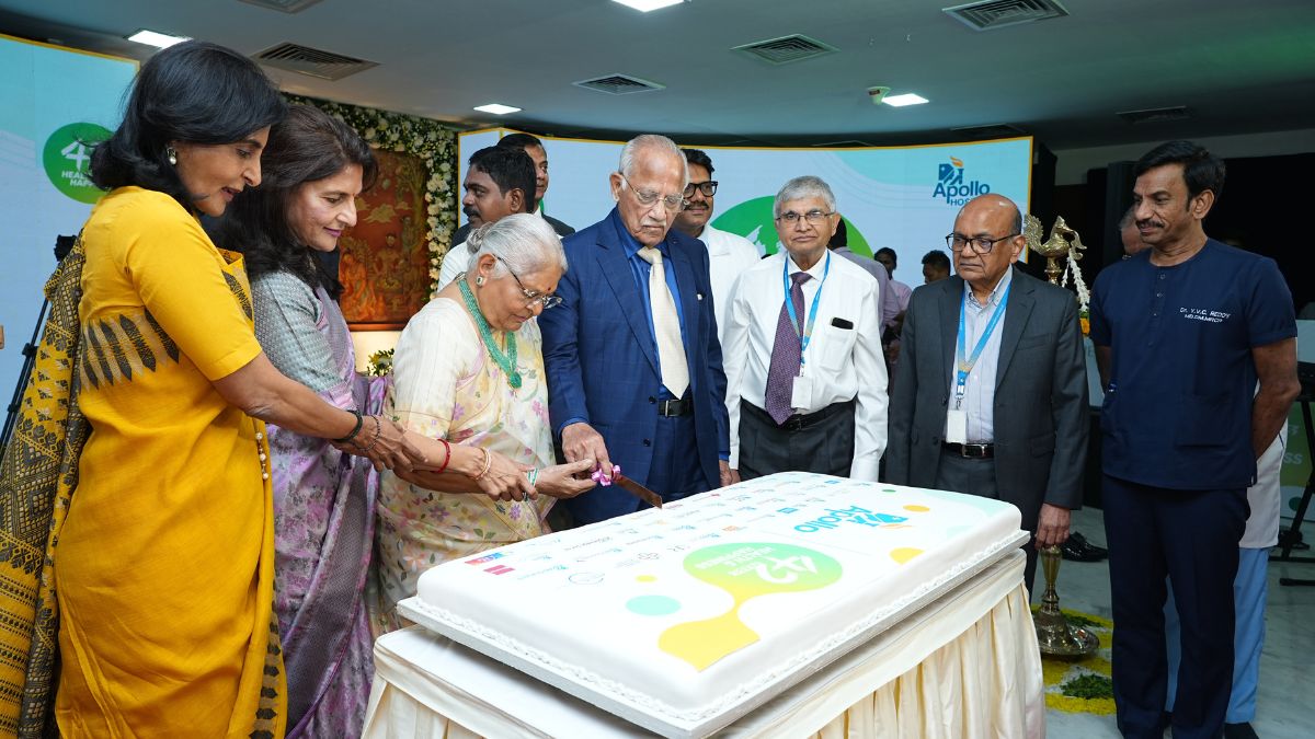 Apollo 42nd Anniversary (L-R) Dr Suneeta Reddy, Dr Preetha Reddy, Ms Sucharitha Reddy, Dr Prathap C Reddy