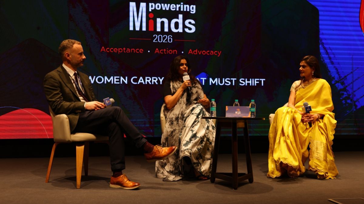 Neerja Birla, founder & chairperson, Aditya Birla Education Trust with Eamon McCrory, chief executive of mental health charity Anna Freud