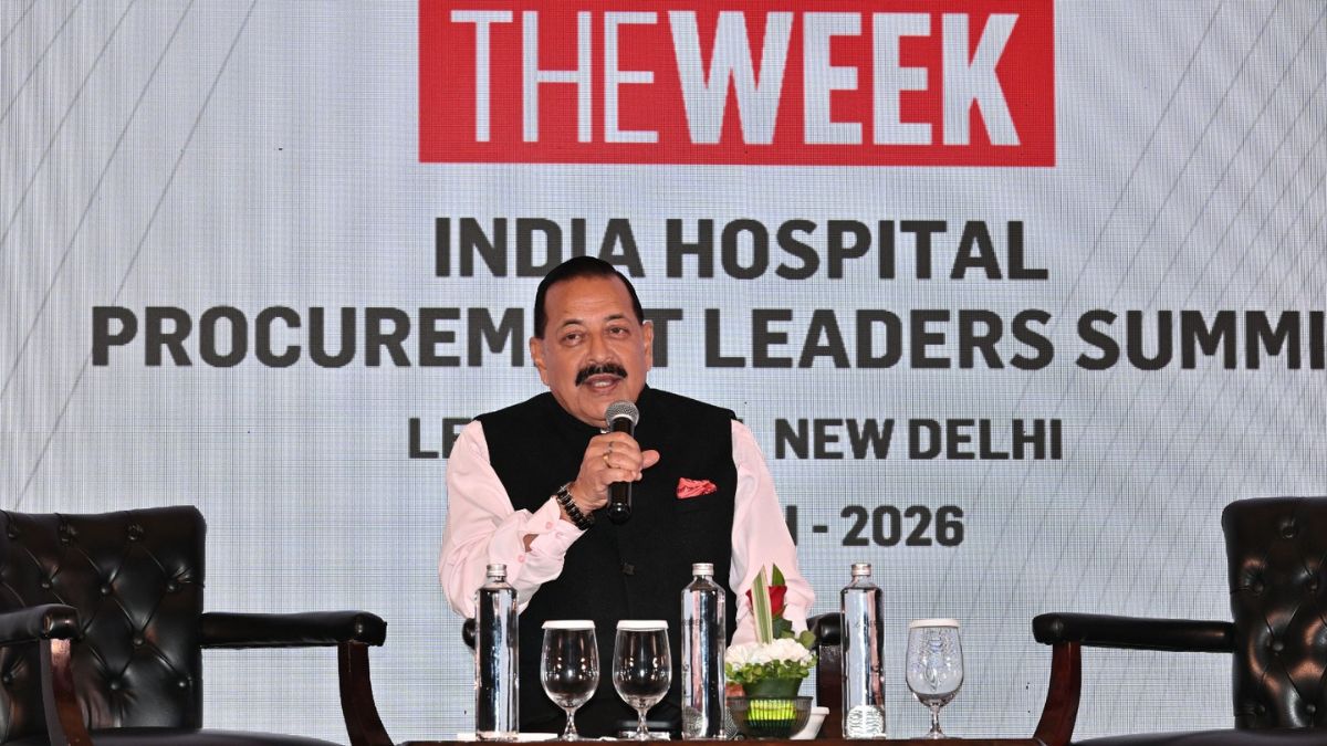 Dr Jitendra Singh, Union Minister of State for Science & Technology
and Earth Sciences (Independent Charge), takes questions at THE WEEK India Hospital Procurement Leaders Summit | Sanjay Ahlawat