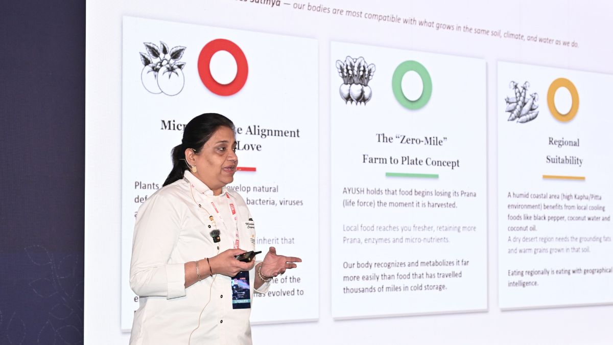 Manisha Bhasin, Corporate Chef, ITC Hotels speaking at THE WEEK AYUSH Conclave in Delhi | Sanjay Ahlawat