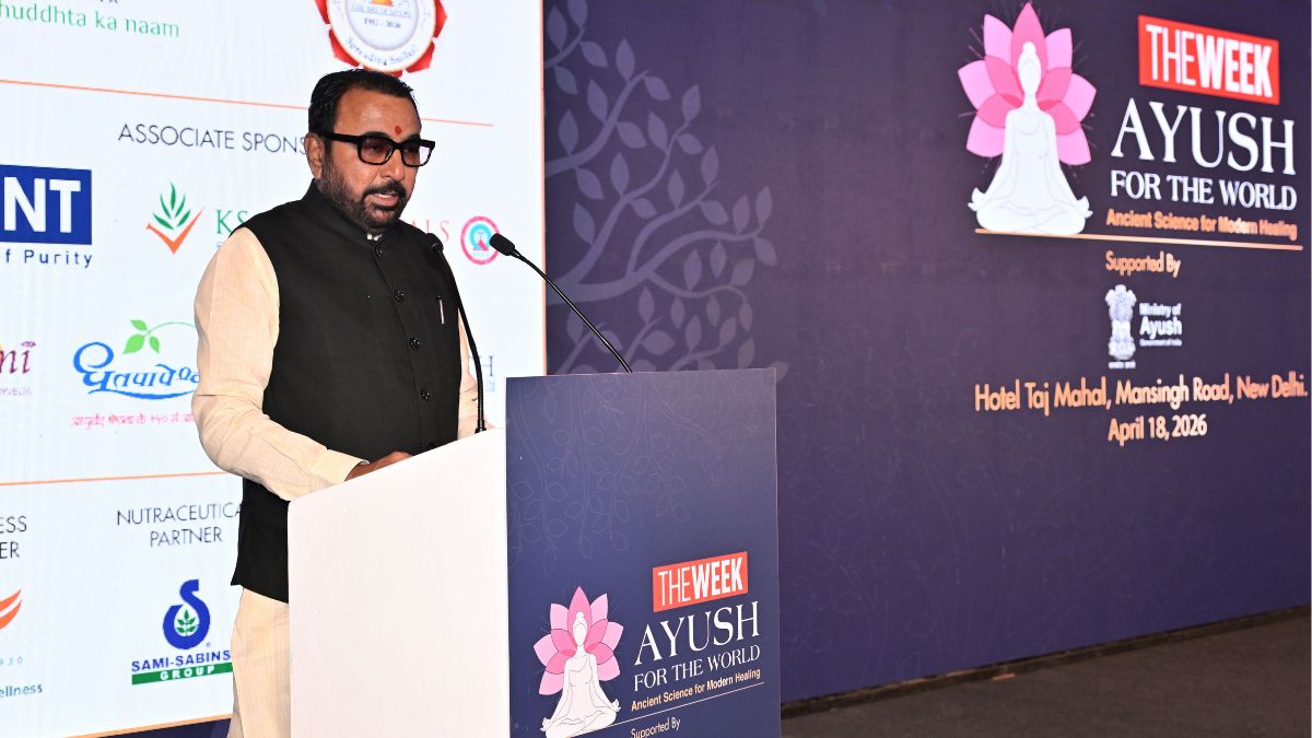 Union Minister of State ( (independent charge) for Ayush, Prataprao Jadhav, speaking at THE WEEK AYUSH Conclave in Delhi | Sanjay Ahlawat