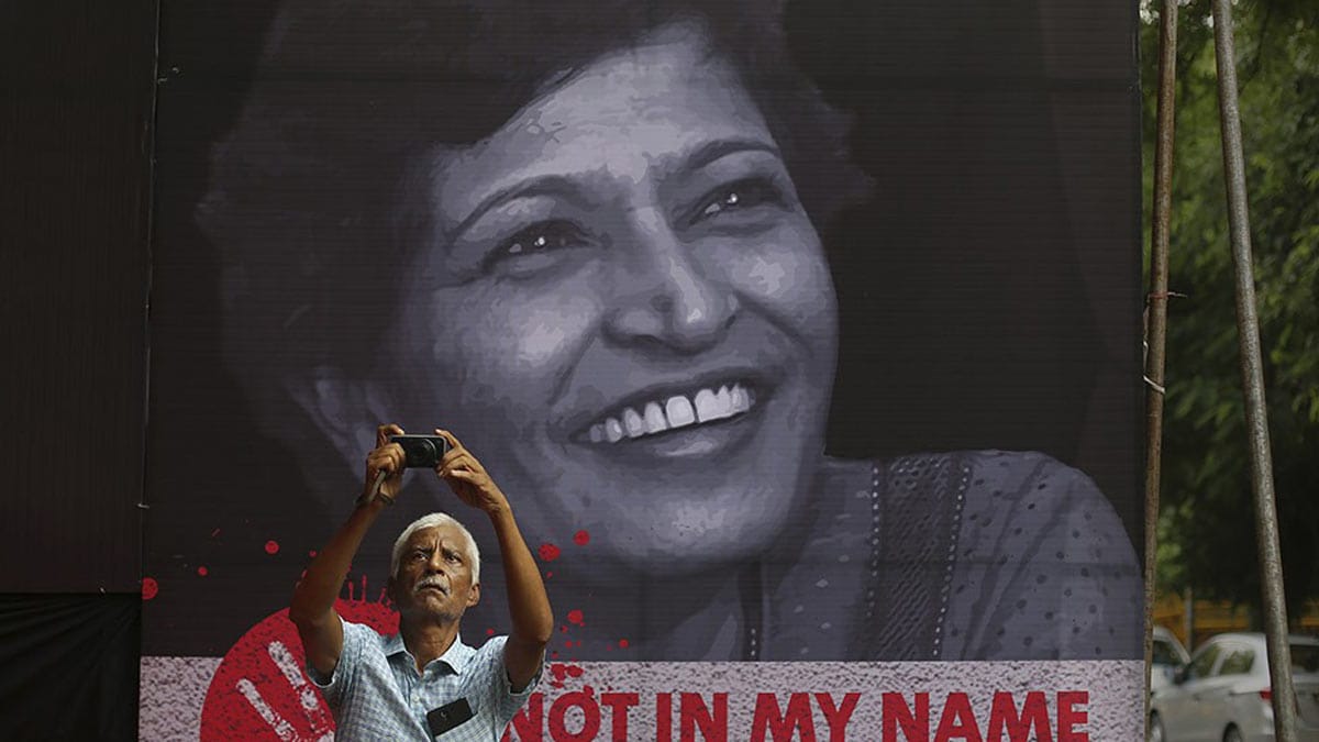 Gauri Lankesh  was gunned down by bike-borne assailants on September 5, 2017 outside her Bengaluru residence.