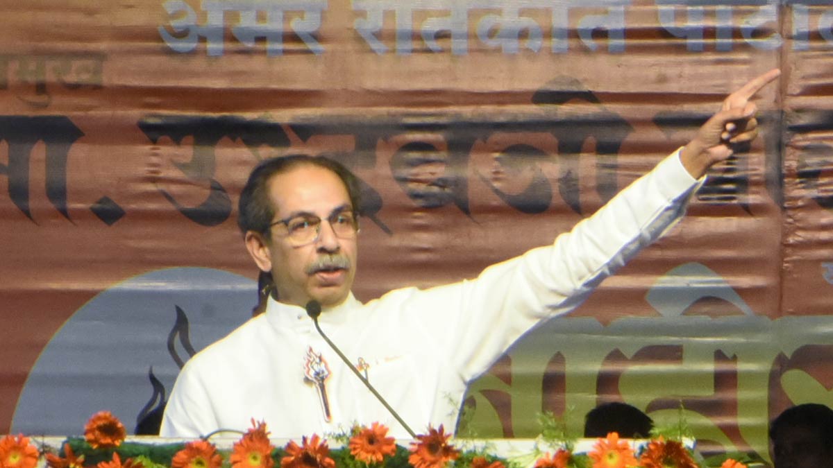 Shiv Sena (UBT) chief Uddhav Thackeray addresses a public meeting ahead of the Maharashtra Assembly elections, in Solapur | PTI