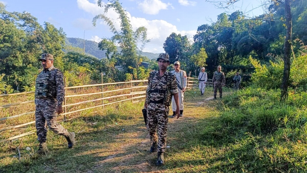 Security personnel during a search operation and area domination in the vulnerable areas of hill and valley districts of Manipur | Manipur