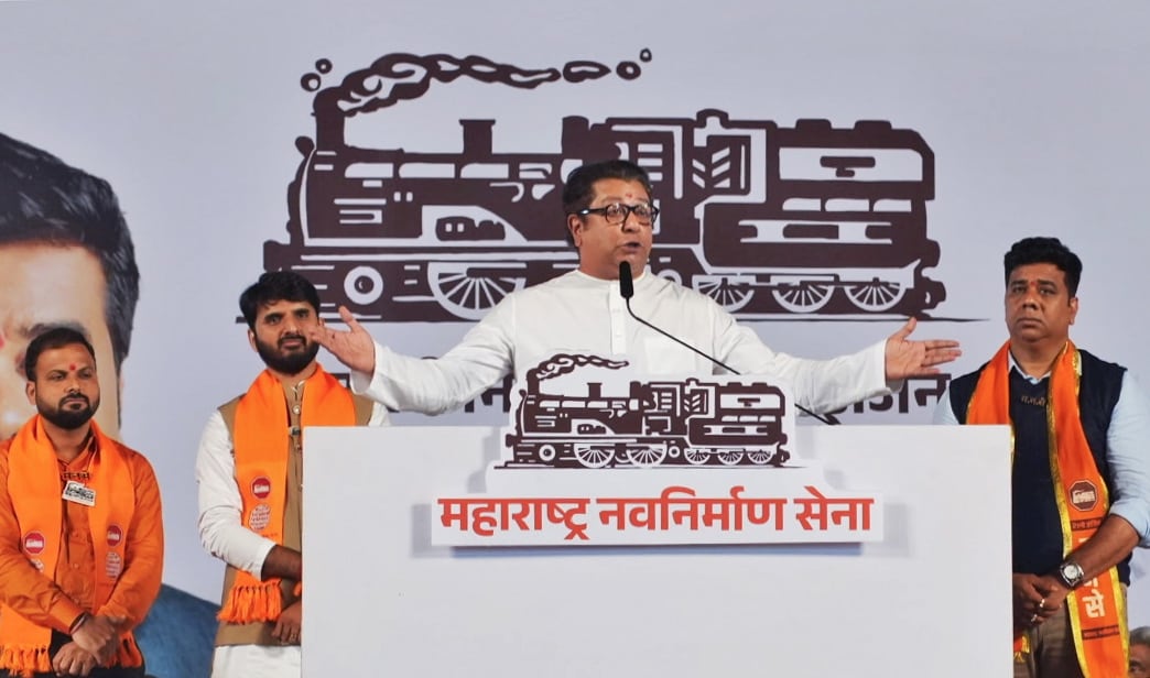  Maharashtra Navnirman Sena (MNS) chief Raj Thackeray addresses a public meeting for Maharashtra Assembly elections | PTI