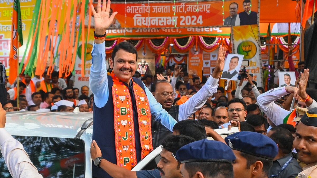 Devendra Fadnavis at the BJP headquarters in Mumbai following Mahayuti's election results | Manorama