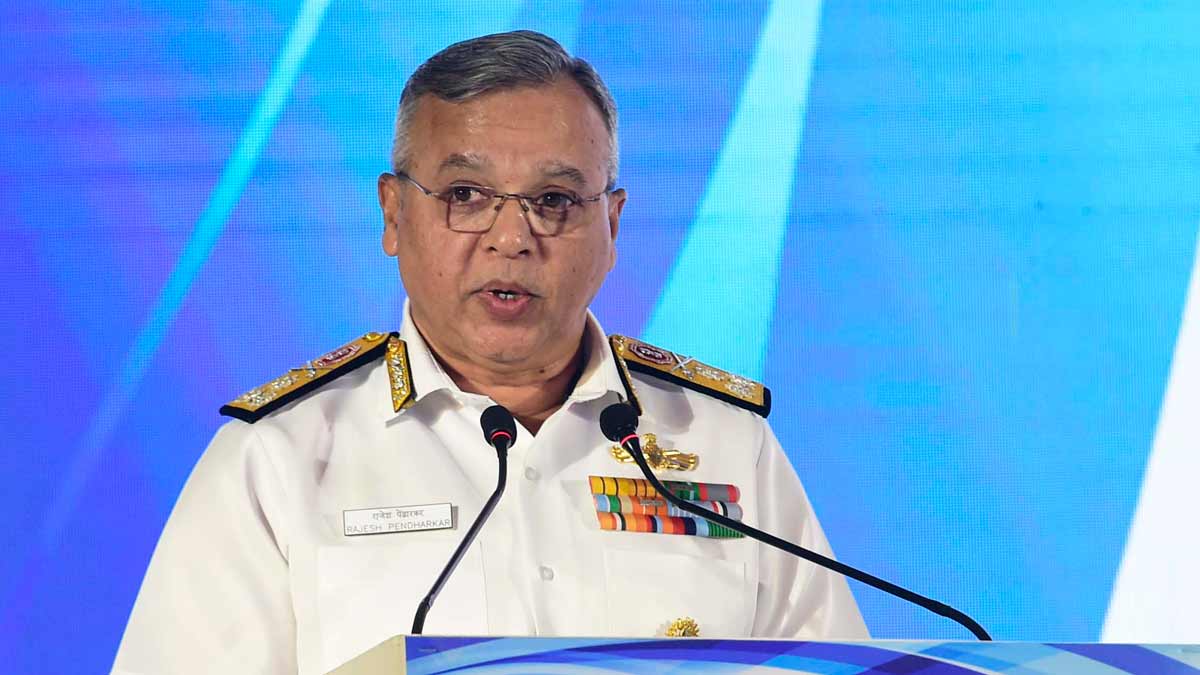 Vice Admiral Rajesh Pendharkar, AVSM, VSM, Flag Officer Commanding-in-Chief, Eastern Naval Command, speaks at THE WEEK Maritime Conclave, in Chennai | Sanjoy Ghosh