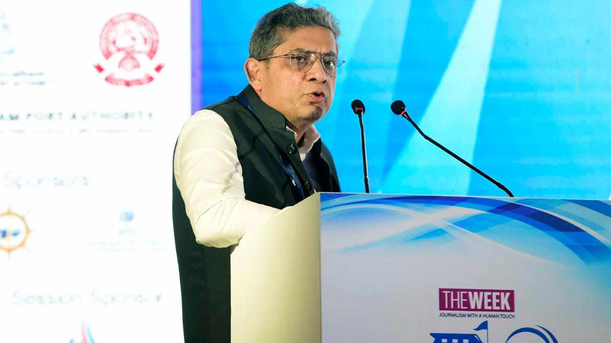 Inland waterways chairman Vijay Kumar at The Week Maritime Conclave