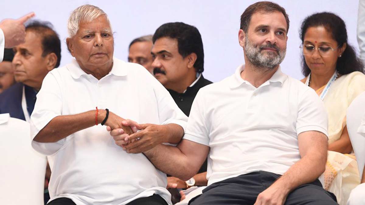 [File] RJD supremo Lalu Prasad Yadav and Congress leader Rahul Gandhi | Amey Mansabdar 