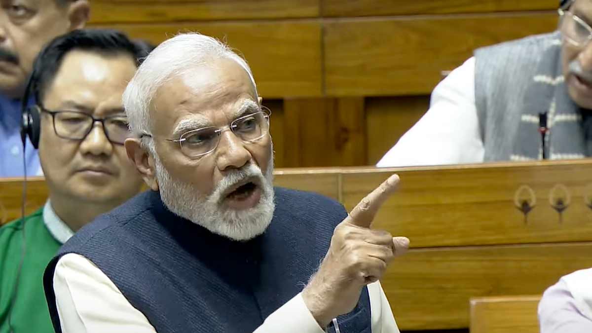 Prime Minister Narendra Modi speaking in Lok Sabha | PTI