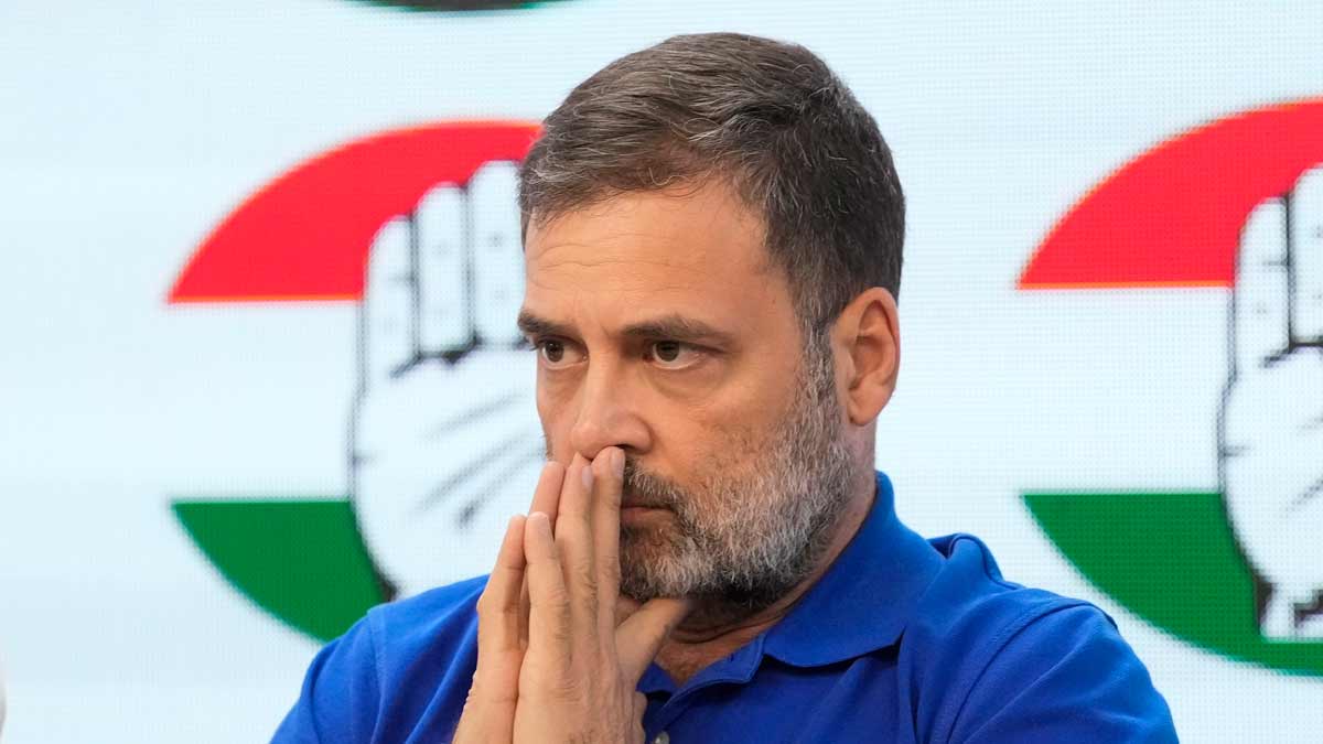 Congress MP Rahul Gandhi during a press conference, at AICC Headquarters in New Delhi | PTI