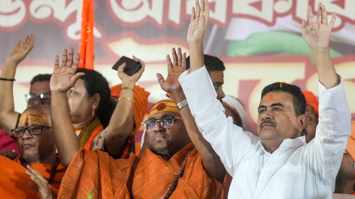Suvendu Adhikari protest rally in West Bengal
