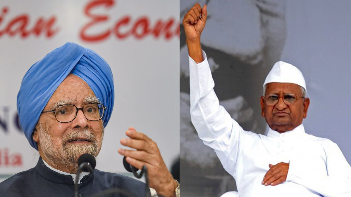 Manmohan Singh and Anna Hazare