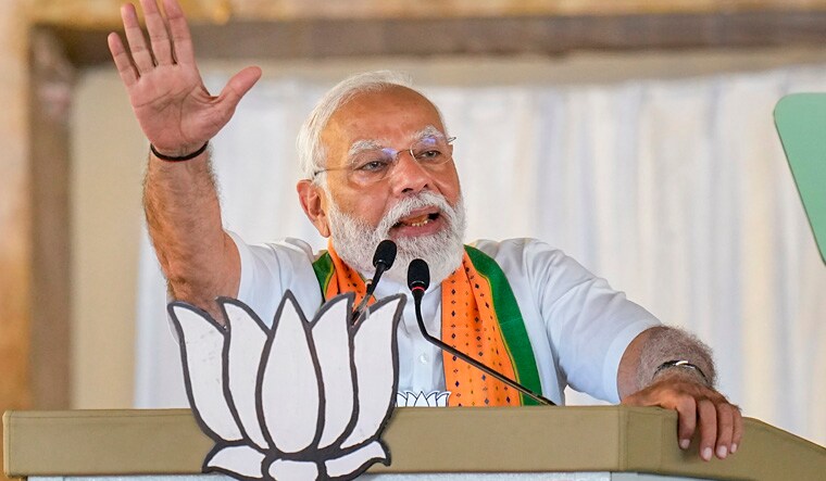 Kanyakumari: Prime Minister Narendra Modi addresses a public meeting ahead of the Lok Sabha election, in Kanyakumari, Friday, March 15, 2024. (PTI Photo/R Senthilkumar) (PTI03_15_2024_000047A)