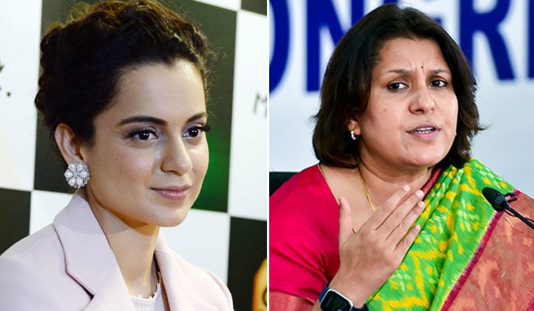 Kangana Ranaut and Supriya Shrinate 