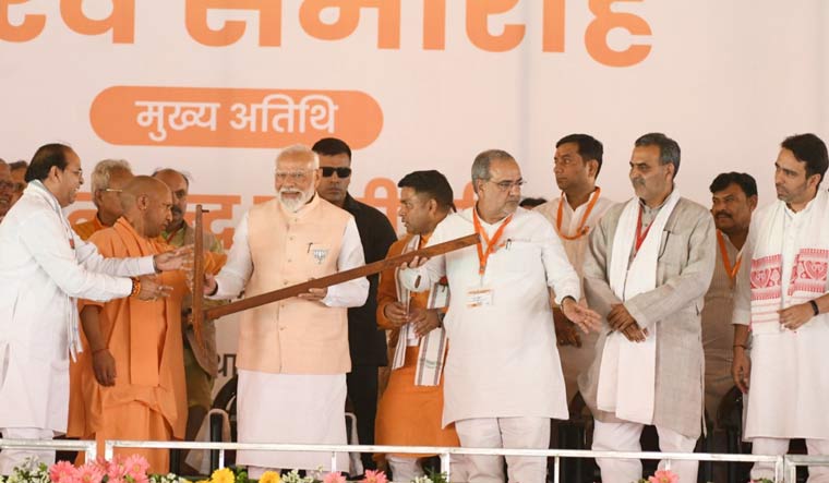 Prime Minister Narendra Modi at an election rally in Meerut | Sanjay Ahlawat