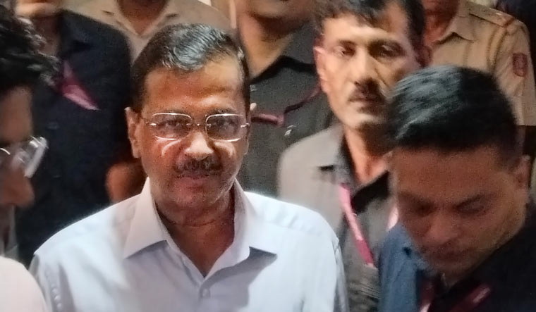 Delhi Chief Minister Arvind Kejriwal arrives to appear before the Rouse Avenue Court in Delhi | PTI