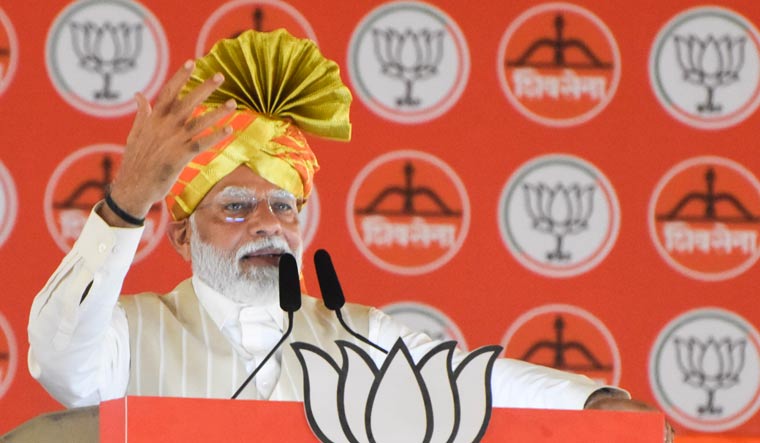 Prime Minister Narendra Modi addresses an election rally in Kolhapur | PTI
