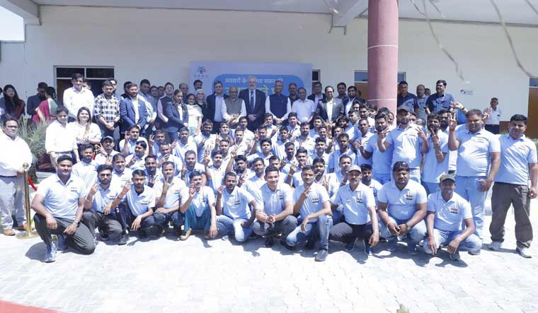 The farewell event held for rhe first batch of 60+ Indian construction workers going to Israel under the G2G agreement | X  