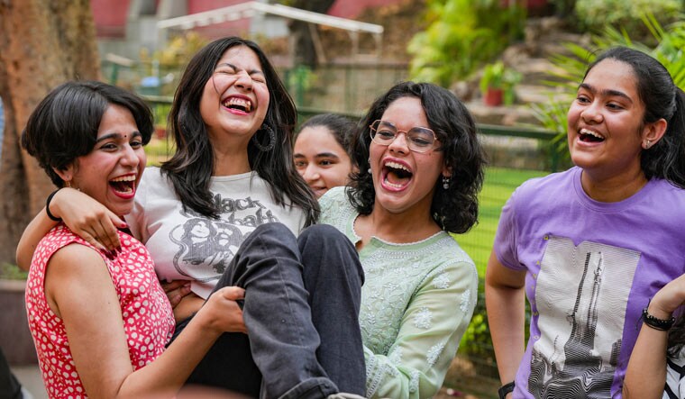 Students celebrate after the announcement of class 12th board exam results in New Delhi | PTI