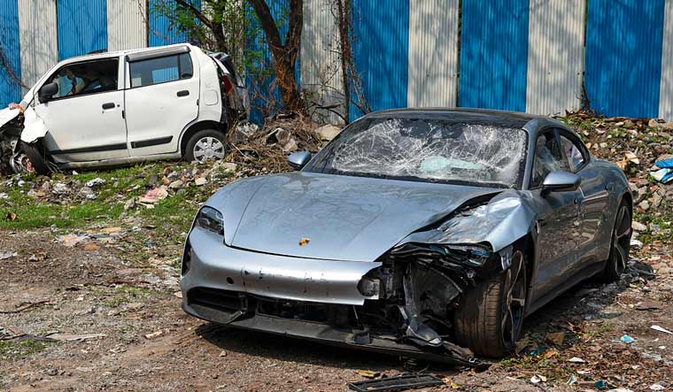 The Porsche car, driven by the 17-year-old, found without number plate, in Pune | PTI