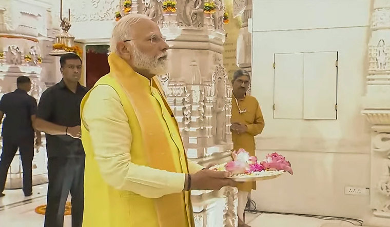 Prime Minister Narendra Modi offers prayers at the Ram temple in Ayodhya | PTI