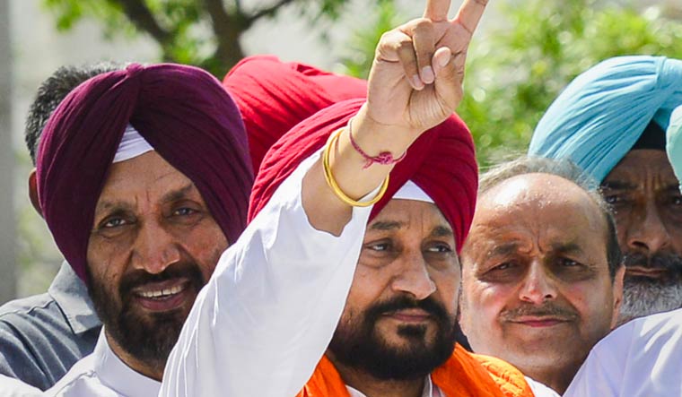 Former Punjab Chief Minister and Congress candidate from Jalandhar constituency Charanjit Singh Channi celebrates after winning in the Lok Sabha elections | PTI