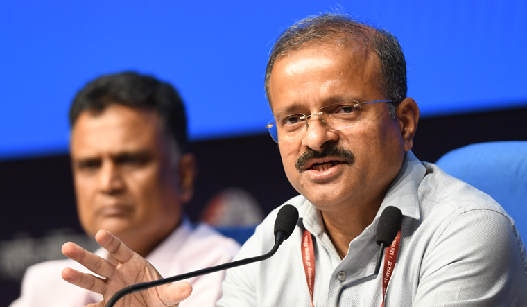 Subodh Kumar Singh, DG, National Testing Agency along with Secretary, Higher Educationi K. Sanjay Murthy during a press conference on NEET issue | Sanjay Ahlawat