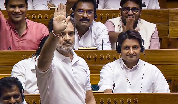 Lok Sabha LoP Rahul Gandhi speaks in the House during ongoing Parliament session | PTI