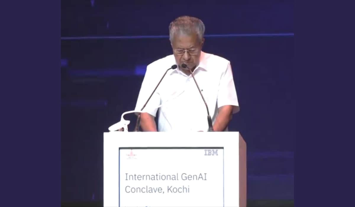 Pinarayi Vijayan addresses the International GenAI Conclave in Kochi on July 11, 2024 | ANI