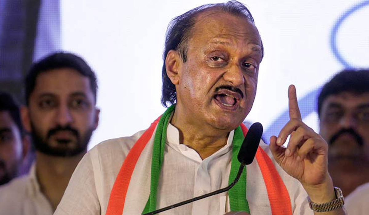 Maharashtra Deputy Chief Minister Ajit Pawar addresses an NCP meeting | PTI