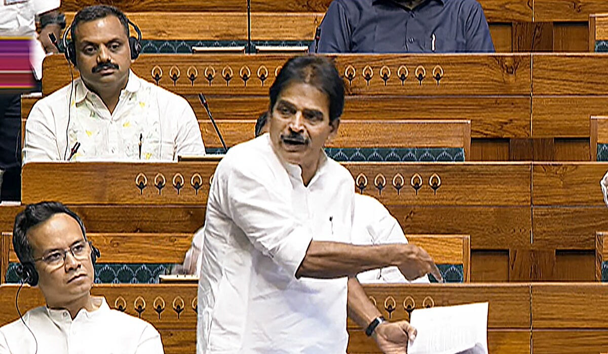 Congress MP K.C. Venugopal speaks in the Lok Sabha | PTI