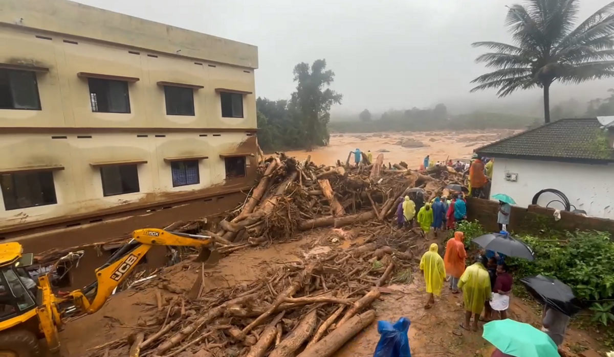 Rescue operation underway after landslides in the hilly areas near Meppadi, in Wayanad district | PTI