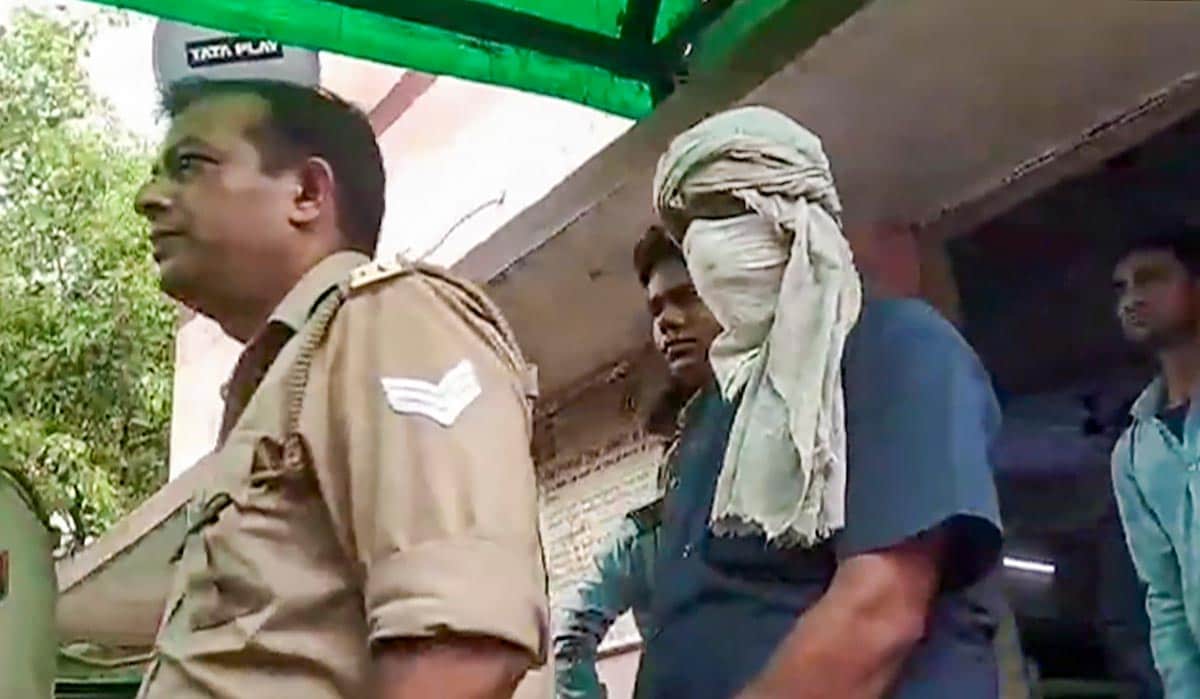 Prime accused of the Hathras stampede case, Devprakash Madhukar, being brought by police to a hospital for medical examination, in Hathras | PTI