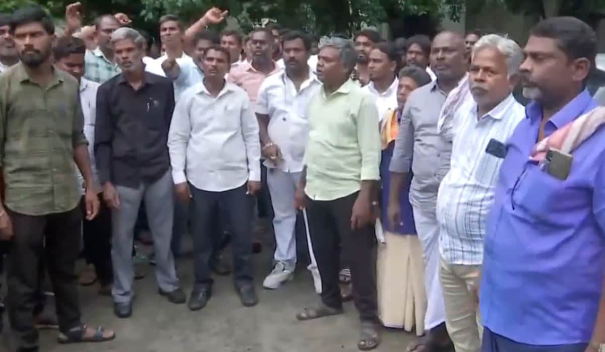 People staging a protest demanding immediate arrest of the accused