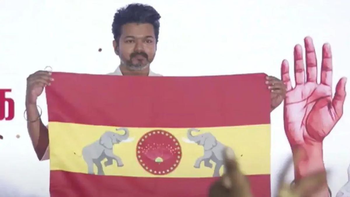 Vijay unveils TVK flag