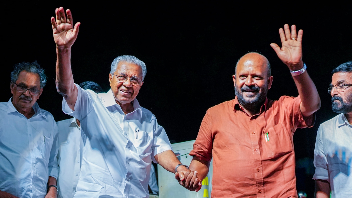 Kerala Chief Minister Pinarayi Vijayan with CPI's VS Sunil Kumar